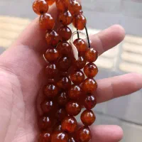 تسبیح کهربا تراش استانبولی قهوه ای روشن