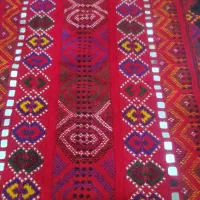 زی استین گل گندم اینه ای قرمز