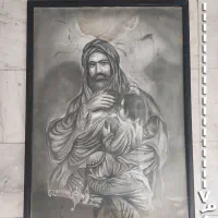 نقاشی سیاه قلم رخ مولا