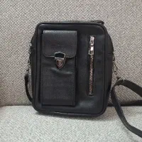 کیف شانه ای چرم مشکی