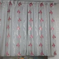 پرده حریر گلدار