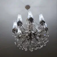 لوستر برنز سیاه قلم ۸شاخه|لوستر و چراغ آویز|تبریز, |دیوار