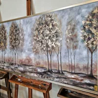 تابلو نقاشی درخت آنتیک، ورق طلا، قاب بژ|تابلو، نقاشی، عکس|تهران, عباسآباد|دیوار