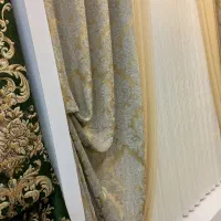 پرده چکی فروش انواع حریر کتان مخمل|پرده، رانر، رومیزی|قم, آزادگان|دیوار
