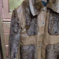 پالتو کتی چرم وخز اصل