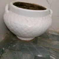 گلدان سفالی لعابدار