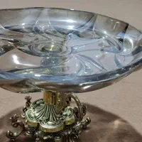 ظرف بزرگ شیرینی پایه طلایی برنجی