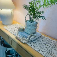 رومیزی گلدان مکرومه کاردست|پرده، رانر، رومیزی|محمدشهر, محمدشهر|دیوار