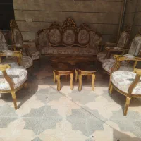 مبل سلطنتی 9نفره سالم چوب راش|مبلمان خانگی و میز عسلی|اقبالیه, |دیوار