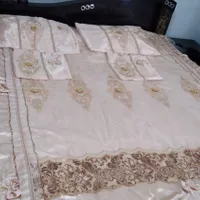 سرویس روتختی ساتن و تور نباتی رنگ