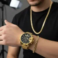 ست ساعت مچی و ست دستبند و گردنبند تمام استیل