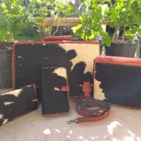 فروش ست چهار تیکه کیف چرم و پوست|کیف، کفش، کمربند|سیاهکل, |دیوار