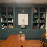 دکور دیوار تلویزیون،کتابخانه،شلف دیواری|کتابخانه، شلف، قفسههای دیواری|تهران, الهیه|دیوار