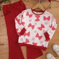 ست سه تیکه پاپیونی و قلبی یلدا با تل سر