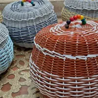 سبدحصیری ساده و خمره ای سایز بزرگ|صنایع دستی و سایر لوازم تزئینی|رباط‌کریم, رباط‌کریم|دیوار