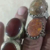 چهار عدد انگشتر نقره دست ساز جاسپر