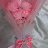 دسته گل رز مصنوعی صورتی|گل مصنوعی|رشت, پیرکلاچای|دیوار