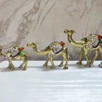مجسمه شتر دکوری و جا جواهری برنجی هندی