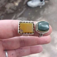 دو انگشتر نقره شرف شمس و یشم