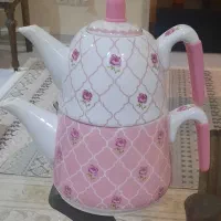 کتری و قوری ست گلدار چینی|قوری، کتری، قهوهساز دستی|تهران, سازمان برنامه جنوبی|دیوار