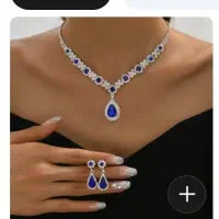 نیمست بدلی نقره نیست گردنبند وگوشواره