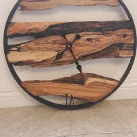 ساعت دیواری چوبی روستیک