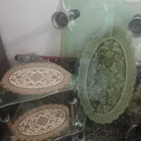 عسلی و جلو مبلی شیشه ای