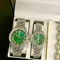 ست ساعت و اکسسوری رولکس فول نگین تقویم دار|ساعت|سنندج, |دیوار