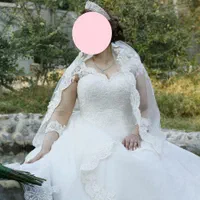 لباس عروس مزون دوزسنگ دوزی همراه باتور سایز 38تا44