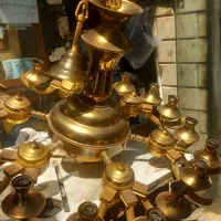 لوستر برنز شش شاخه ۱۸ شعله سالم|لوستر و چراغ آویز|تهران, امامت|دیوار