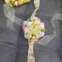 دسته گل عروس/گل مصنوعی/گلدان/ست تل و دستبندگل|گل مصنوعی|لاهیجان, کوی آزادگان|دیوار