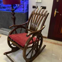 صندلی راک و آباژور چوبی