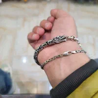 دستبند و زنجیر نقره ست