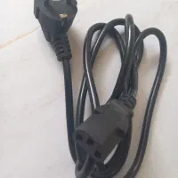 کابل برق سه پین کامپیوتر و مانیتور کاملا سالم تمیز