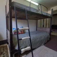 تخت دو طبقه چوبی  با تشک طبی|تخت و سرویس خواب|ری, جوانمرد قصاب|دیوار