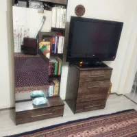 دراور و آینه و تختخواب یک نفره 10سانت پهن تر