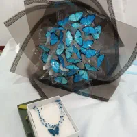 دسته گل پروانه ای و روبانی