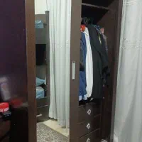 تخت ۲ طبقه بزرگسال در حد نو با ۲ تشک طبی رویال