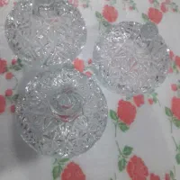 قندان و بشقاب شیشه ای