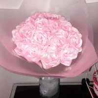 رز صورتی روبانی|گل مصنوعی|همدان, |دیوار