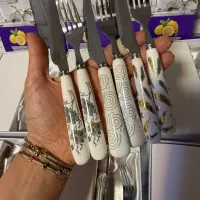 کارد تک و کارد و چنگال دسته سرامیک یونیک