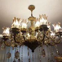 لوستر برنز ۸شاخه|لوستر و چراغ آویز|یزد, |دیوار