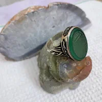 انگشتر عقیق سبز با حرز امام جواد(ع)