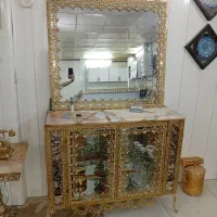 پارتیشینو میز ارایش ساعت ایستاده برنزی|بوفه، ویترین، کنسول|قم, هفت تیر|دیوار