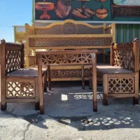 میز و نیمکت سنتی گره‌چینی ۴ نفره