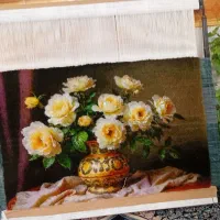 گلدان. تابلو فرش دستبافت|تابلو فرش|اقبالیه, |دیوار