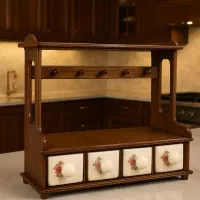 استند چوبی اشپزخانه و کافی بار