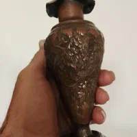 گلدان مسی قلم کاری عتیقه