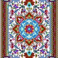 زیرپایی با دار قالی نقشه سنتی و عددی|تابلو فرش|قم, سراجه (۱۵ خرداد)|دیوار