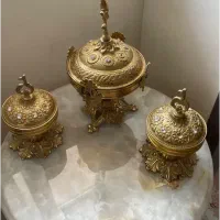 میز برنزی قندان و شکلات خوری